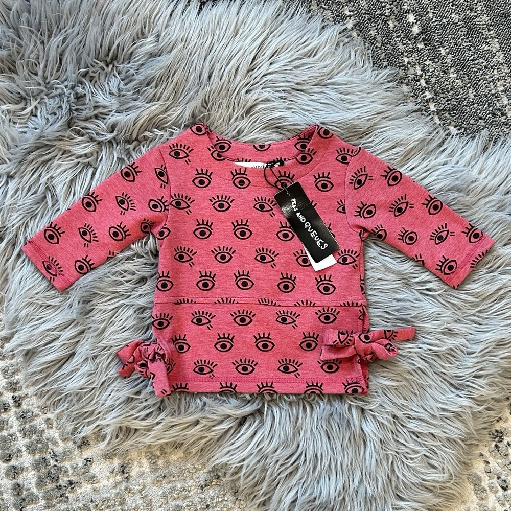 Peas & Queues Red Marge Pullover Sweatshirt‎ 6-12 Month